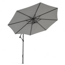 3M Sun Parasol Hanging Banana Umbrella Light Grey  Outdoor Sun Shade