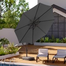 3M Sun Parasol Hanging Banana Umbrella Dark Grey