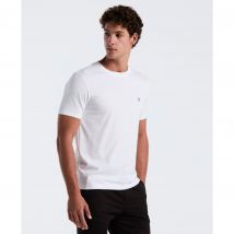 Pin Point Embroidered Logo Organic Cotton T-Shirt In Bright White