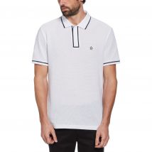 Organic Cotton Bentley Mesh Short Sleeve Polo Shirt In White
