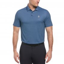 Allover Pete Print Short Sleeve Golf Polo Shirt In Black Iris