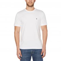 Pin Point Embroidered Logo Organic Cotton T-Shirt In Bright White
