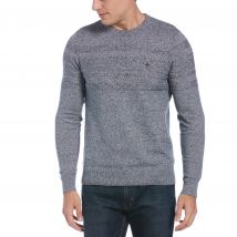 Marled Crew Neck Jumper In Blue