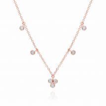 Diamond Trilogy Choker Necklace in 9ct Rose Gold