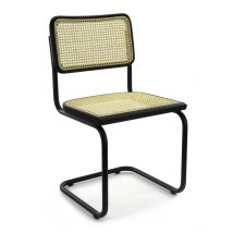 Workliving Bas Eetkamerstoel - Rotan Design Zwart