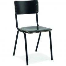 Workliving School Eetkamerstoel - Houten Design Zwart
