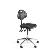 Workliving Werkstoel PU Laag - Alu onderstel - Wielen - (N)EN 1335 - Baliestoel - Kassastoel