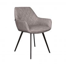 Kick eetkamerstoel Karl - Vegan leer Grijs/beige