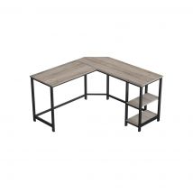Mazazu - Laptoptafel - Computerbureau - Industrieel - Hout - Grijs/Bruin - 138x138x75