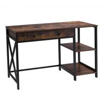 Mazazu - Laptoptafel - Computerbureau - Industrieel - Bruin/zwart - 115x60x76