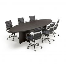 Vergadertafel Manager-It Eclipse Ovaal Donker Eiken 420x138cm