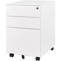 Verrijdbaar Ladeblok Tower - 3 Laden - Wielen - Wit