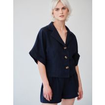 Ethically Made Navy Linen Lounge Co-ord Short Set
