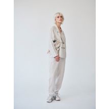 Ethically Made Beige Linen Suit With Trim