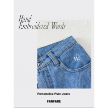 Personalise Fanfare Label Plain Jeans
