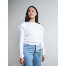 Organic Cotton White Top With Shoulder Pads