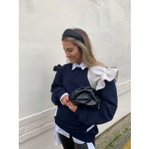 Recycled & Organic Cotton Statement Navy Jumper