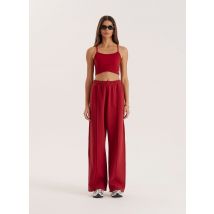 Red 4th Wide Leg Branded Joggers- Fergie