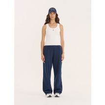 Navy 4th Wide Leg Branded Joggers- Fergie