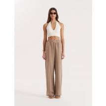 Mocha 4th Wide Leg Branded Joggers- Fergie