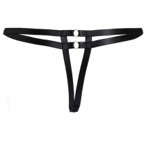 Nina See-Through Thong - Luxury Leather