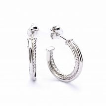 Eudora - Rope Textured Hoop - Earrings