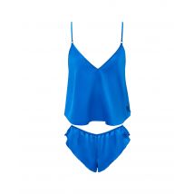 Bluebella Ensemble Caraco et Short Faye en Satin Luxueux Bleu Égyptien - Taille 40