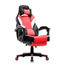 Rally Gaming Stuhl mit einziehbarer Fu?st¨¹tze - Rot