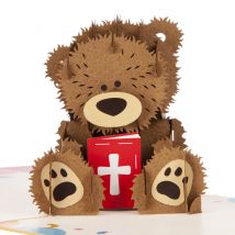 Christening Bear Pop Up Card