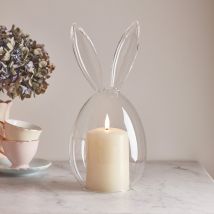 Glass Bunny Dome with TruGlow® Candle