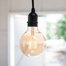 Large Globe E27 1W LED Amber Filament Bulb