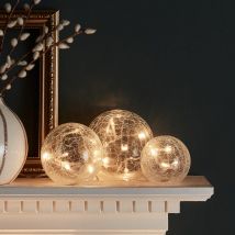 3 Clear Glass Fairy Light Orbs