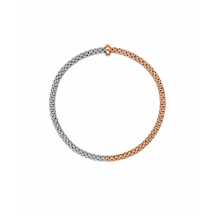 Fope 18ct Rose & White Gold Bicolour Diamond Flex'it Bracelet - M