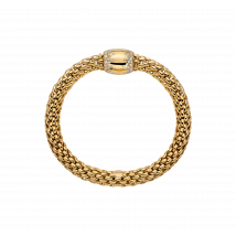 Fope 18ct Yellow Gold 1.07ct Diamond Love Nest Flex'it Bracelet - L