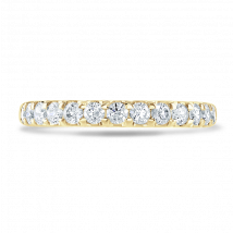18ct Yellow Gold 0.50ct Diamond Round Brilliant Cut Claw Set Band - L