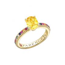 Faberge Colours of Love 18ct Yellow Gold Oval Yellow Sapphire Multi Gemstone Fluted Ring - 49