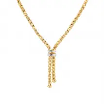 Fope Maori 18ct Yellow Gold 0.09ct Diamond Lariat Necklace