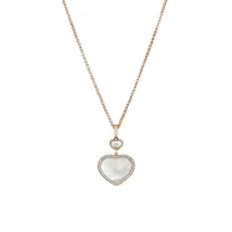 Chopard Happy Hearts 18ct Rose Gold 0.24ct Diamond Mother of Pearl Pendant