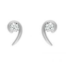 18ct White Gold 0.56ct Diamond Swirl Stud Earrings D - White Gold