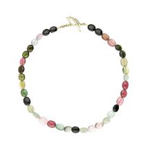 18ct White Gold Tourmaline Beaded Chunky Necklace