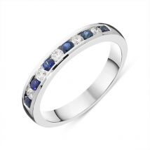 18ct White Gold 0.29ct Sapphire and Diamond Half Eternity Ring