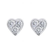 18ct White Gold 0.45ct Diamond Heart Stud Earrings