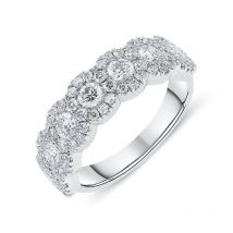 18ct White Gold 1.61ct Diamond Brilliant Cut Cluster Ring - O