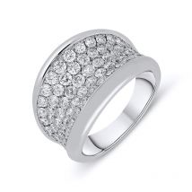 18ct White Gold 2.09ct Diamond Concave Dress Ring - Option1 Value White Gold