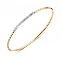 18ct Yellow Gold and 0.17ct Diamond Nineteen Stone Bangle - Yellow Gold