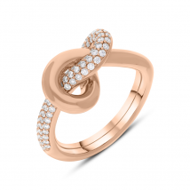18ct Rose Gold 0.60ct Diamond Knot Ring - J
