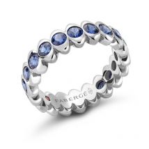 Faberge Colours of Love Cosmic Curve 18ct White Gold Sapphire Eternity Ring - 64