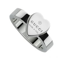 Gucci Trademark Sterling Silver Heart Ring - Q.5