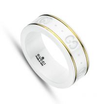 Gucci Icon 18ct Yellow Gold Zirconia Thin Band Ring - G