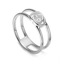 Gucci Interlocking Motif Sterling Silver Ring - G